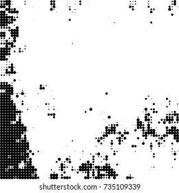 Halftone black and white. Ink spots randomly scattered over the surface. Pattern monochrome background optical pop art texture for posters, business cards, cover, labels mock-up, stickers layout