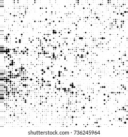 Halftone black and white. Ink spots randomly scattered over the surface. Pattern monochrome background optical pop art texture for posters, business cards, cover, labels mock-up, stickers layout
