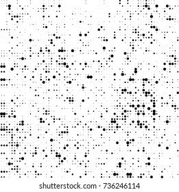 Halftone black and white. Ink spots randomly scattered over the surface. Pattern monochrome background optical pop art texture for posters, business cards, cover, labels mock-up, stickers layout