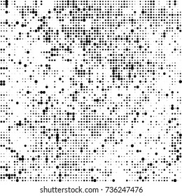 Halftone black and white. Ink spots randomly scattered over the surface. Pattern monochrome background optical pop art texture for posters, business cards, cover, labels mock-up, stickers layout
