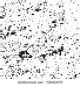 Halftone black and white. Ink spots randomly scattered over the surface. Pattern monochrome background optical pop art texture for posters, business cards, cover, labels mock-up, stickers layout