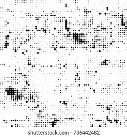Halftone black and white. Ink spots randomly scattered over the surface. Pattern monochrome background optical pop art texture for posters, business cards, cover, labels mock-up, stickers layout