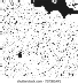 Halftone black and white. Ink spots randomly scattered over the surface. Pattern monochrome background optical pop art texture for posters, business cards, cover, labels mock-up, stickers layout