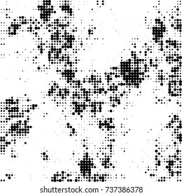 Halftone black and white. Ink spots randomly scattered over the surface. Pattern monochrome background optical pop art texture for posters, business cards, cover, labels mock-up, stickers layout
