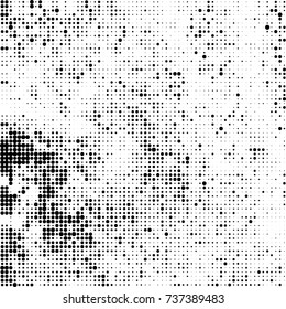 Halftone black and white. Ink spots randomly scattered over the surface. Pattern monochrome background optical pop art texture for posters, business cards, cover, labels mock-up, stickers layout