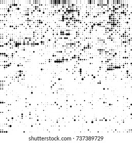 Halftone black and white. Ink spots randomly scattered over the surface. Pattern monochrome background optical pop art texture for posters, business cards, cover, labels mock-up, stickers layout