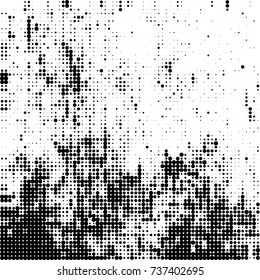 Halftone black and white. Ink spots randomly scattered over the surface. Pattern monochrome background optical pop art texture for posters, business cards, cover, labels mock-up, stickers layout