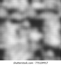 Halftone black and white pattern. Abstract monochrome vector background. Texture for print and design