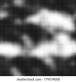 Halftone black and white pattern. Abstract monochrome vector background. Texture for print and design