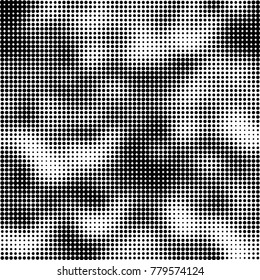Halftone black and white pattern. Abstract monochrome vector background. Texture for print and design