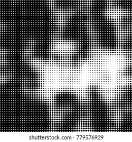 Halftone black and white pattern. Abstract monochrome vector background. Texture for print and design