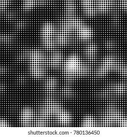 Halftone black and white pattern. Abstract monochrome vector background. Texture for print and design