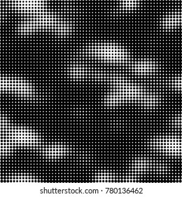 Halftone black and white pattern. Abstract monochrome vector background. Texture for print and design