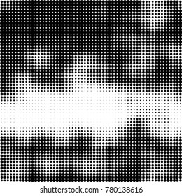 Halftone black and white pattern. Abstract monochrome vector background. Texture for print and design
