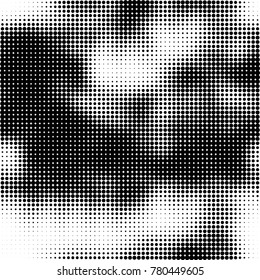 Halftone black and white pattern. Abstract monochrome vector background. Texture for print and design
