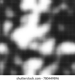 Halftone black and white pattern. Abstract monochrome vector background. Texture for print and design