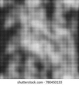 Halftone black and white pattern. Abstract monochrome vector background. Texture for print and design