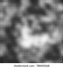 Halftone black and white pattern. Abstract monochrome vector background. Texture for print and design