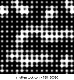 Halftone black and white pattern. Abstract monochrome vector background. Texture for print and design