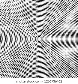 Halftone black and white radial texture