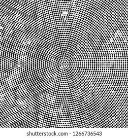 Halftone black and white radial texture