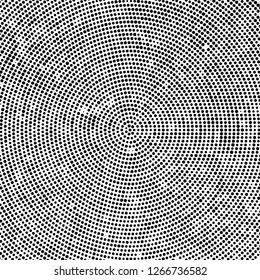 Halftone black and white radial texture