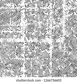 Halftone black and white radial texture