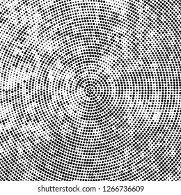 Halftone black and white radial texture