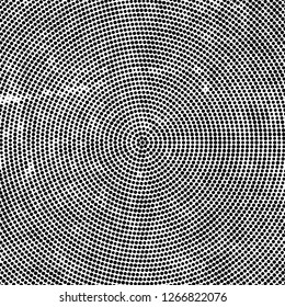 Halftone black and white radial texture