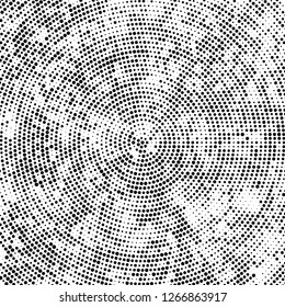 Halftone black and white radial texture