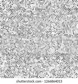 Halftone black and white radial texture