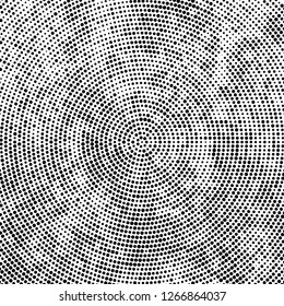 Halftone black and white radial texture