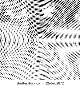 Halftone black and white radial texture