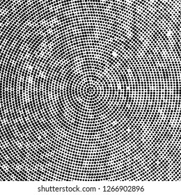 Halftone black and white radial texture