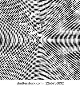 Halftone black and white radial texture