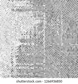 Halftone black and white radial texture