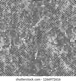 Halftone black and white radial texture