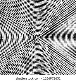 Halftone black and white radial texture