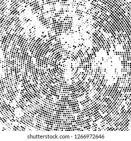 Halftone black and white radial texture