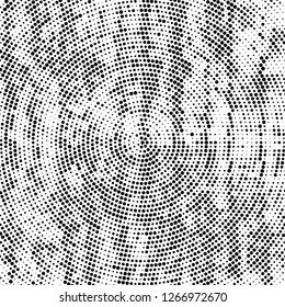 Halftone black and white radial texture