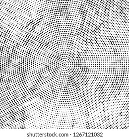 Halftone black and white radial texture