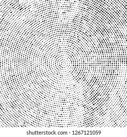 Halftone black and white radial texture