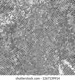 Halftone black and white radial texture