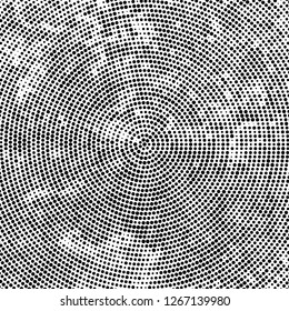 Halftone black and white radial texture