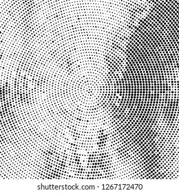 Halftone black and white radial texture