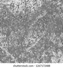 Halftone black and white radial texture