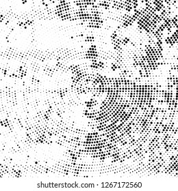 Halftone black and white radial texture