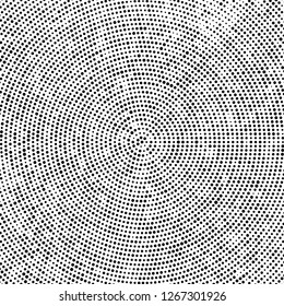 Halftone black and white radial texture