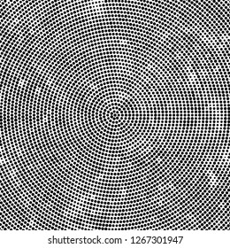 Halftone black and white radial texture