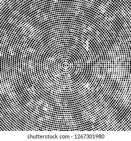 Halftone black and white radial texture